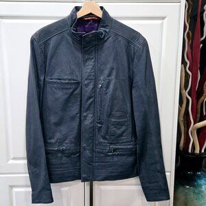 Elie Tahari Leather Biker Jacket